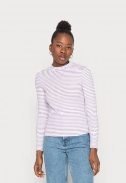 Monki Damen Langarmshirt - Purple Easystripe