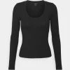 Monki Damen Langarmshirt - Black Dark