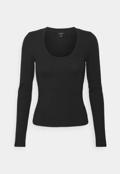Monki Damen Langarmshirt - Black Dark