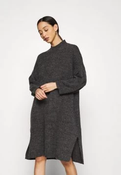 Monki Damen MALOU DRESS - Strickkleid - Grey Medium Dusty