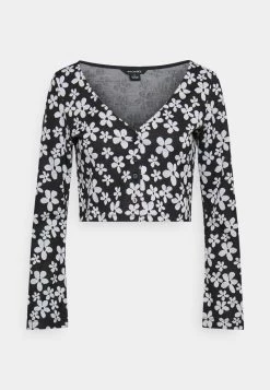 Monki Damen Langarmshirt - Black Dark -Monki Verkäufe 2022 f4e7948681794650868e78253b29b1a0