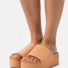 Monki Damen Pantolette Flach - Beige Dark