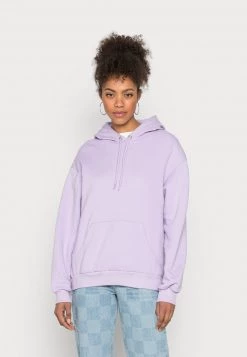 Monki Damen Kapuzenpullover - Lilac Purple Light Solid