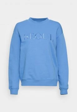 Monki Sweatshirt - Blue Dark Seoul Print | Damen -Monki Verkäufe 2022 f997ba2d788d45b99727a997ea9b2162