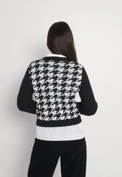 Monki Damen Strickjacke - Black And White Dog Tooth -Monki Verkäufe 2022 fce75631808545d4a12cd8eb5813a413